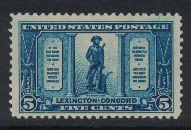 Scott 619- Mh- 5c The Minute Homme, Lexington Concord Distribution 1925- Neuf
