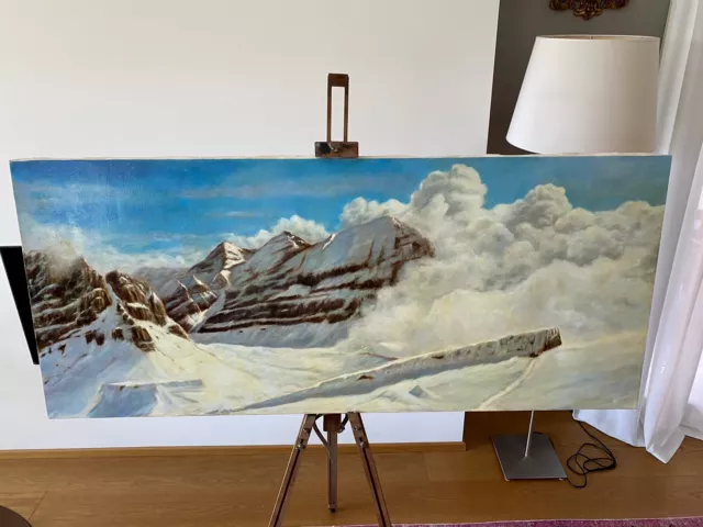 Cortina d’ Inverno - Lagazuoi  Quadro olio su tela Misure 160 X 60