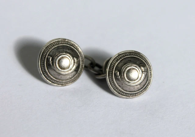 BOBIJOO JEWELRY - Boutons de Manchette Franc Maçon Laiton Doréà l'Or Fin émail bleu Forme carrée