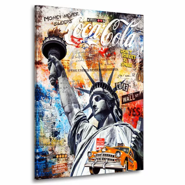 Acrylglas Wandbild New York Coke Popart Städte Bilder Modern Deko Poster Amerika