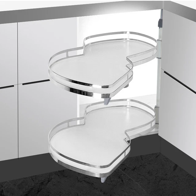 CORNER PULLOUT SHELVING Unit 9001000mm Kitchen Storage Shelf Twin Tray £129.99
