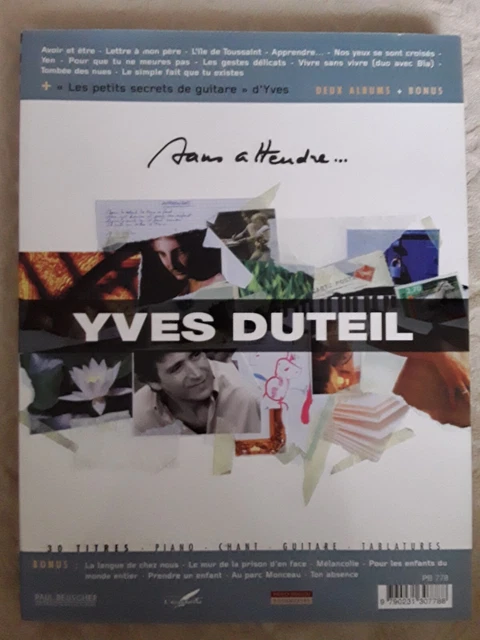 PARTITIONS GUITARE PIANO CHANT  YVES DUTEIL 185 PAGES 30 titres paul Beusher
