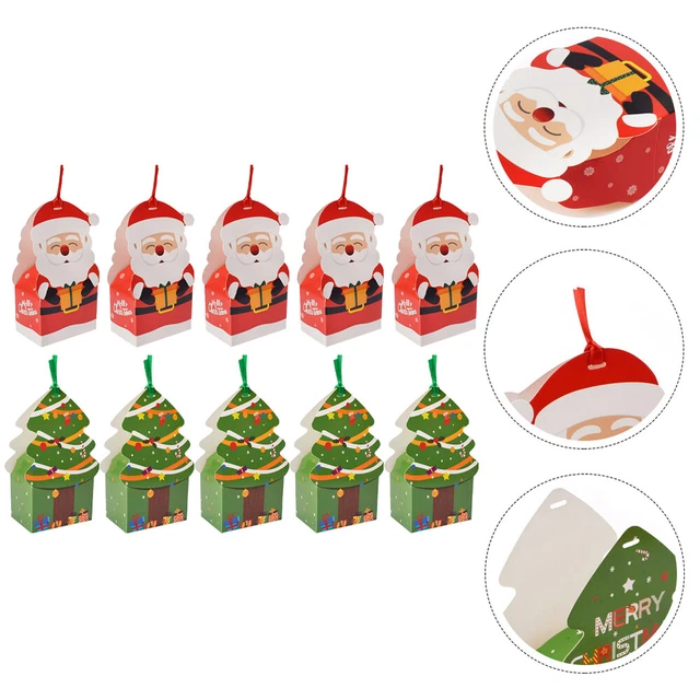 30 pz scatole di cioccolato natalizio scatola biscotti di Natale scatola snack contenitore carino