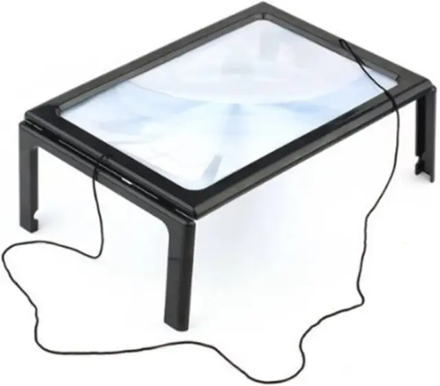 Bench Magnifier Hands Free Folding Magnifying Glass Page Magnifier with Light LE