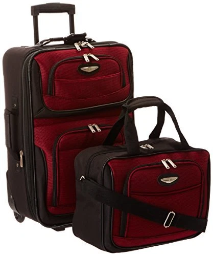 Travel Select Amsterdam Expandable Rolling Upright Luggage Burgundy 2-Piece Set