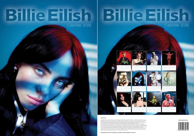 BILLIE EILISH A3 Calendar 2026 By RR 10 77 PicClick UK Billie Eilish A3 Calendar 2026 By RR.webp