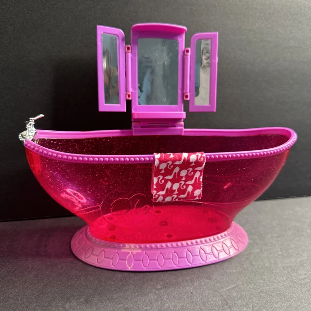 MATTEL BARBIE 2010 Bath to Beauty Pink Glam Bathtub With Purple Bath