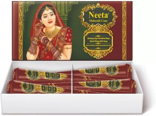 Mehendi Body Art All Natural Herbal Pure Henna Past (Pack of 4 Pieces Cone) 3