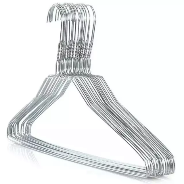 12 PCS 16   inch Steel Metal Wire Clothes Hangers 13 Gauge Silver space saver