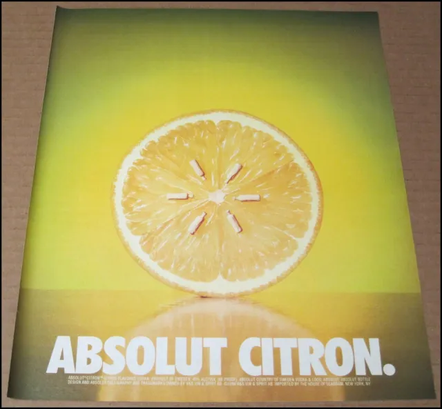 1994 Absolut Citron Vodka Print Ad Advertisement Vintage Joe Camel Cigarettes