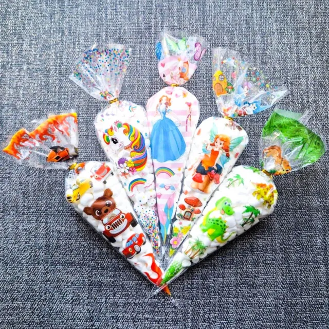 Sweet Cone Bags Cellophane Hot Chocolate Kids Birthday Party Gift 4 Pick and Mix 3