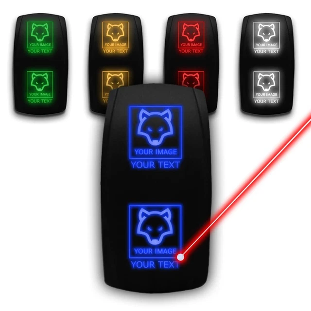 CUSTOM SWITCH ON-OFF-ON - Etched Rocker Switch 7 Pin - Dual Function (5 ...