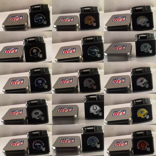 Nfl Lighter Butane Torch Turbo Refillable Windproof In A Gift Tin Assorted Teams