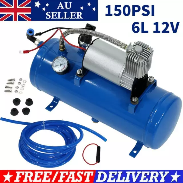 12V Air Compressor Truck Pickup On Board Air Horn 150PSI DC With 6 Liter Tank AU