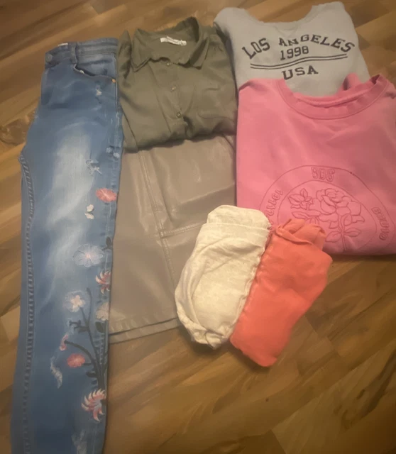 Abbigliamento misto ragazza, jeans, gonna, top, pacchetto outfit età 12-13