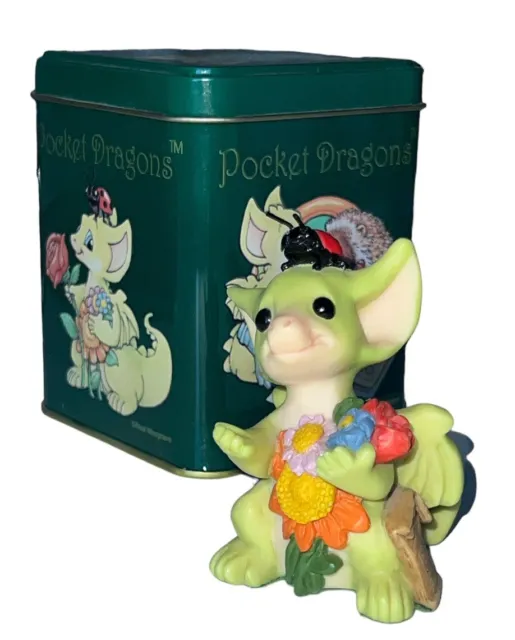 Vintage Whimsical World Of Pocket Dragons “Proud Gardener 3”W/Tin Box Mint