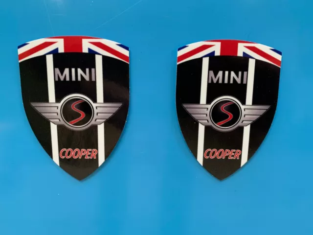 2 adhésifs stickers autocollants MINI COOPER S (idéal ailes avant)