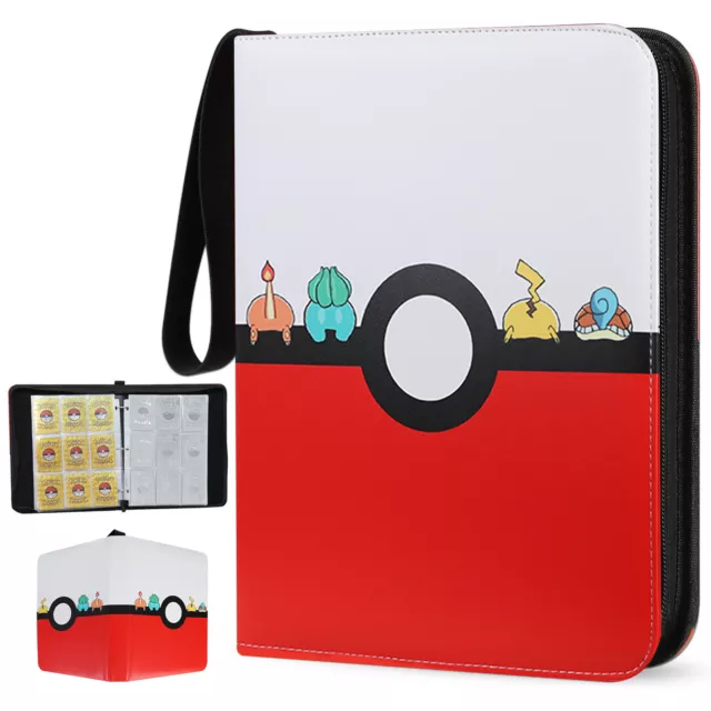 900 Card Pocket Binder 9 Pockets Trading Cards Album Folder - Poke Ball Pokemon