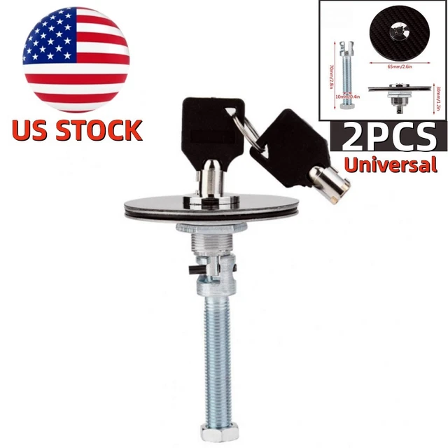 2PC Universal Racing Carbon Fiber Mount Bonnet Hood Latch Pin Locking & Key Part