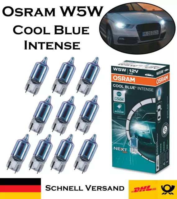 10x Osram W5W 12V Cool Blue Intense Intensiv Weiß Innenbeleuchtung Halogen Birne