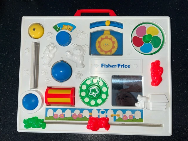 jeu jouet ancien Activity Center Fisher Price 1984 tableau activité vintage toy