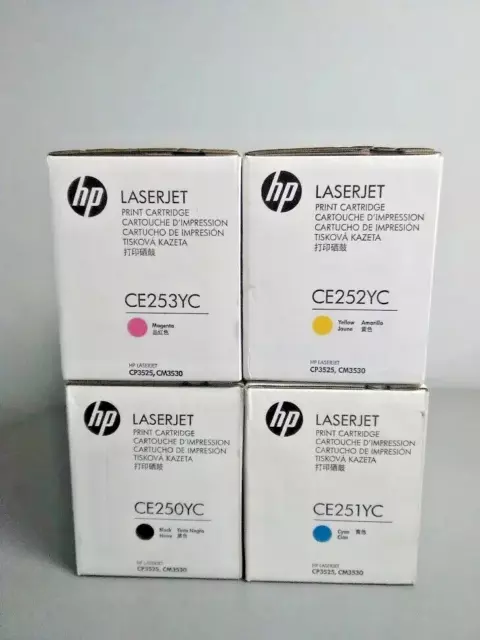 Neu versiegelt Original HP504A Full 4 Toner Set CMYK (7k) für HP CP3525 & CM3530