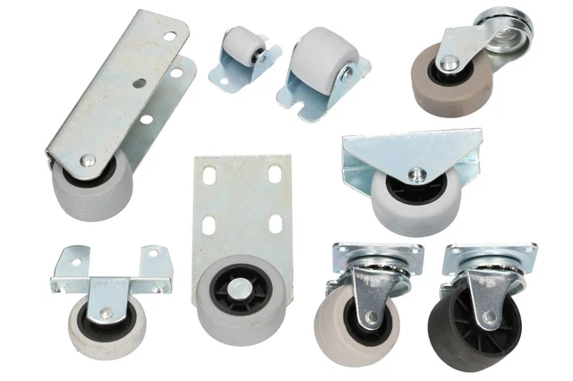 32x Rotelle Girevoli 50 mm TPR e Ferro Grigio con Piastra