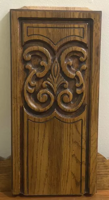 Antique French Art Nouveau Provençal Hand-Carved Solid Wood Panels 16.5" X 8.5"