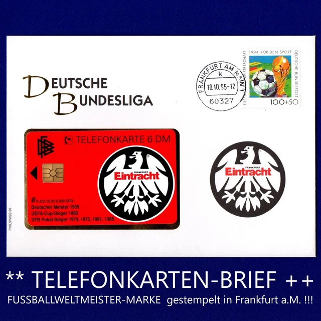 ❤️❤❤️ Francoforte Eintracht K - SCHEDA TELEFONICA ** COMPLETA ++ LETTERA Bundesliga tedesca