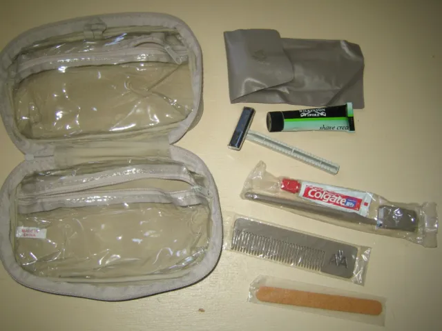 American Airlines First Class 1 Full Amenity Bag Cosmetics Shaving
