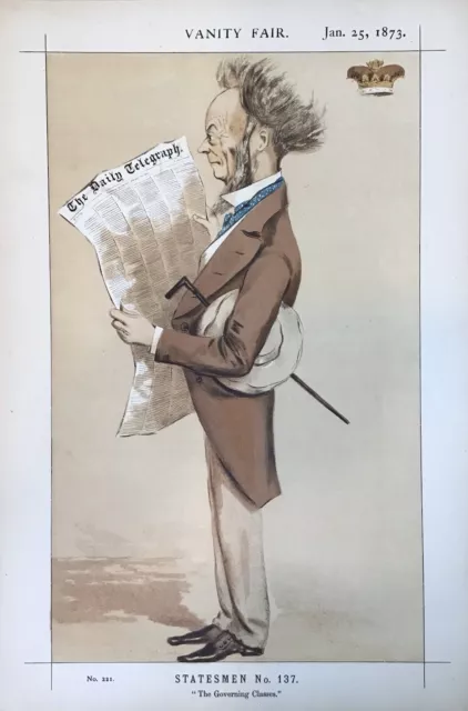 Original Vanity Fair Print 1873 ‘The Governing Classes’  - Newspapermen