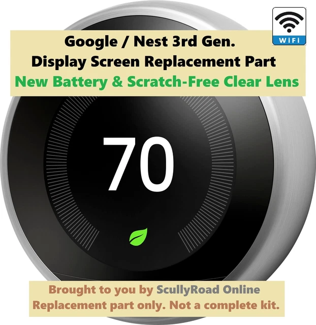 Google Nest Thermostat Open Box / Replacement Display For Google Nest  Learning Thermostat (3rd Gen, Stainless Steel) Nest T3017us Generation