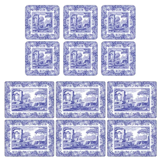 Pimpernel Blue Italian Placemats and Coasters Set of 6 Classic Home Design