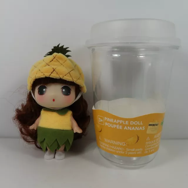 Llavero de muñeca de piña Dung Miniso taza de plástico