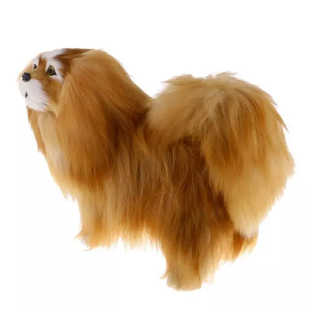 Modellino giocattolo peluche cane pechinese realistico bambini regalo carino animale morbido