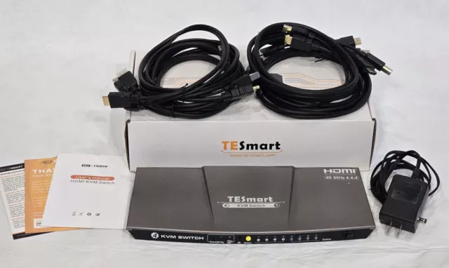 Interruptor TESmart HKS0401A1U 4K 60Hz 4 puertos PC HDMI KVM como nuevo