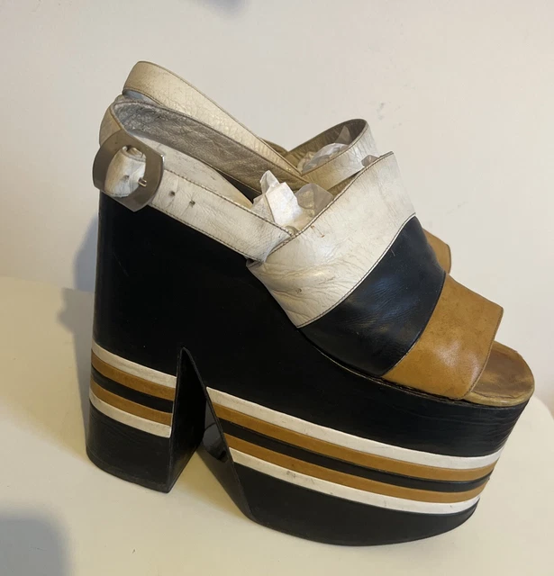 VINTAGE 1970 S GLAM Rock Platform Shoes Designer 1970s Shoes ref.13 159.99 PicClick UK