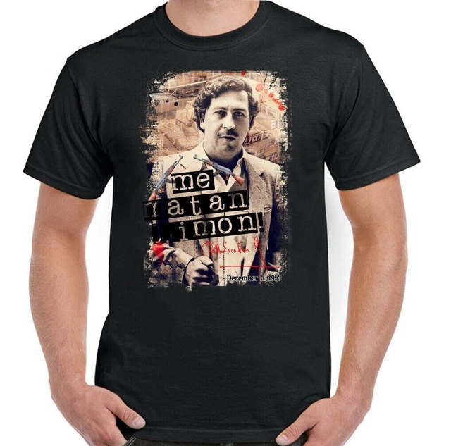 T-shirt Pablo Escobar Me Matan Limon da uomo divertente show televisivo narcos poster cocaina
