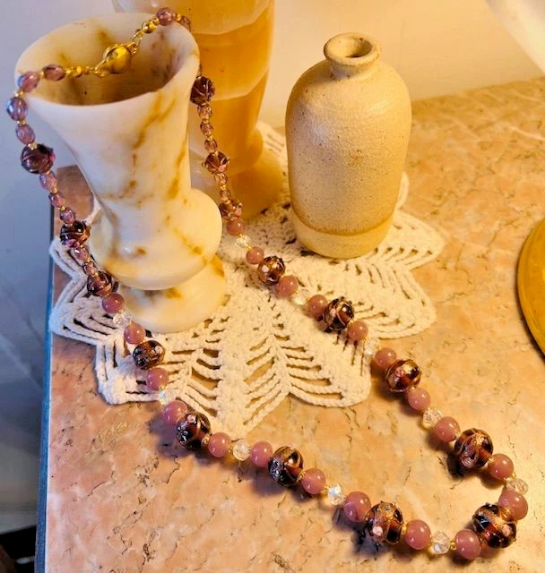 Collier Vintage Perles De Verre De Murano – Couleur Orange éclatant