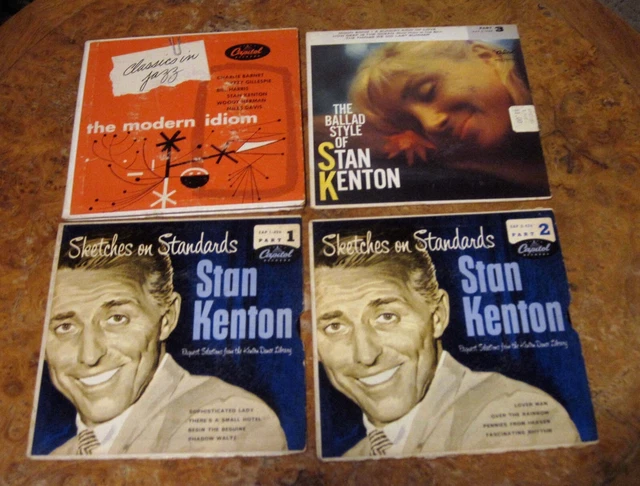 Vintage Stan Kenton 45 Long Play Records LOT