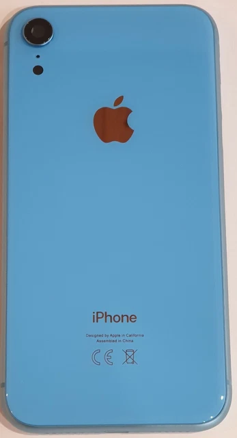 iPhone XR Akkudeckel mit Mittelrahmen Backcover Rückseite aus Glas Blau Blue