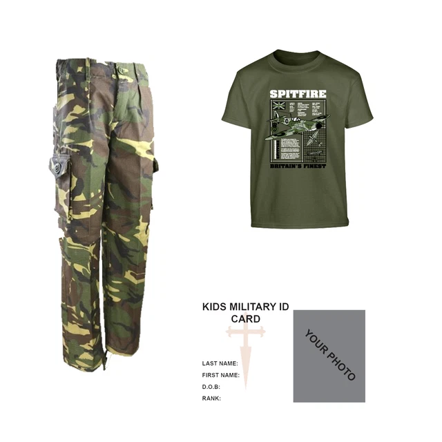 Bambini Confezione A2 Militare Outdoor Vestirsi Spitfire T-Shirt Pantaloni Dpm
