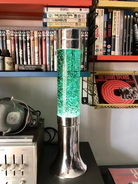 Vintage 1970er Jahre Crestworth Mathmos Telstar Chrom Glitzer Lampe Glitzerlite