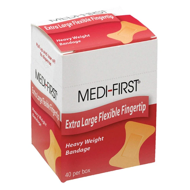 GRAINGER APPROVED 61778 Fingertip Bandages,3" L x 1-3/4" W,PK40