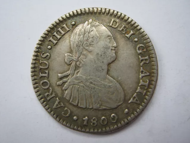 Mexico under Spain 1800 FM silver 1 Real GVF