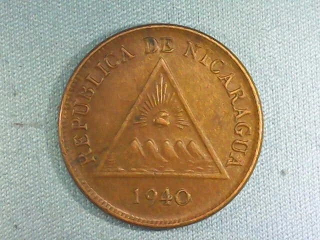 1940 Nicaragua 1 Centavo, Au+/Unc Cond & Great Patina, Free Us/Actual World Ship