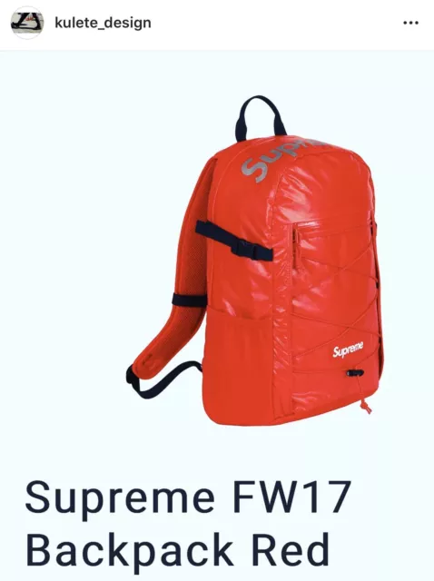 Rare FW17 Supreme leopard fleece red backpack