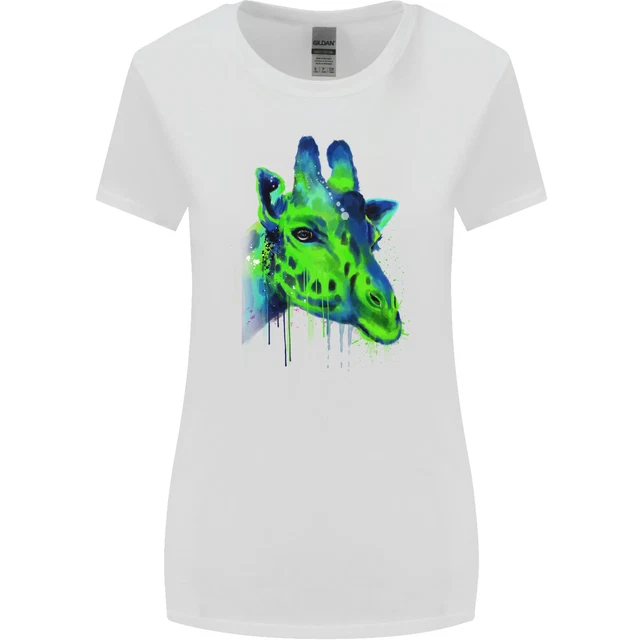 Giraffa Acquarello Donna più Ampia Taglio T-Shirt