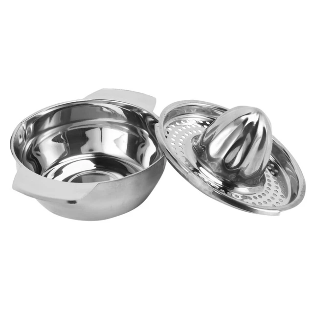 STAINLESS STEEL JUICE Reamer Glass Manual Juicer Orange Squeezer E3C6 £