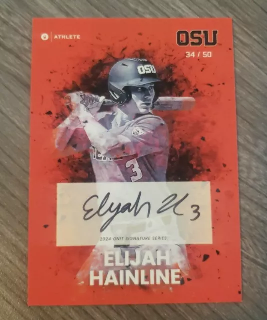 2024 ONIT Elijah Hainline Oregon State Beavers OSU Autograph 34/50 NIL Signature